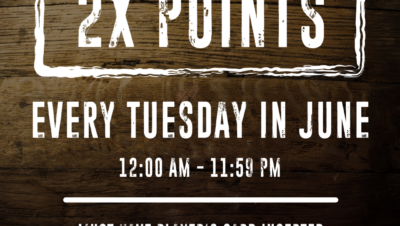 2 times points every Tuesday in June